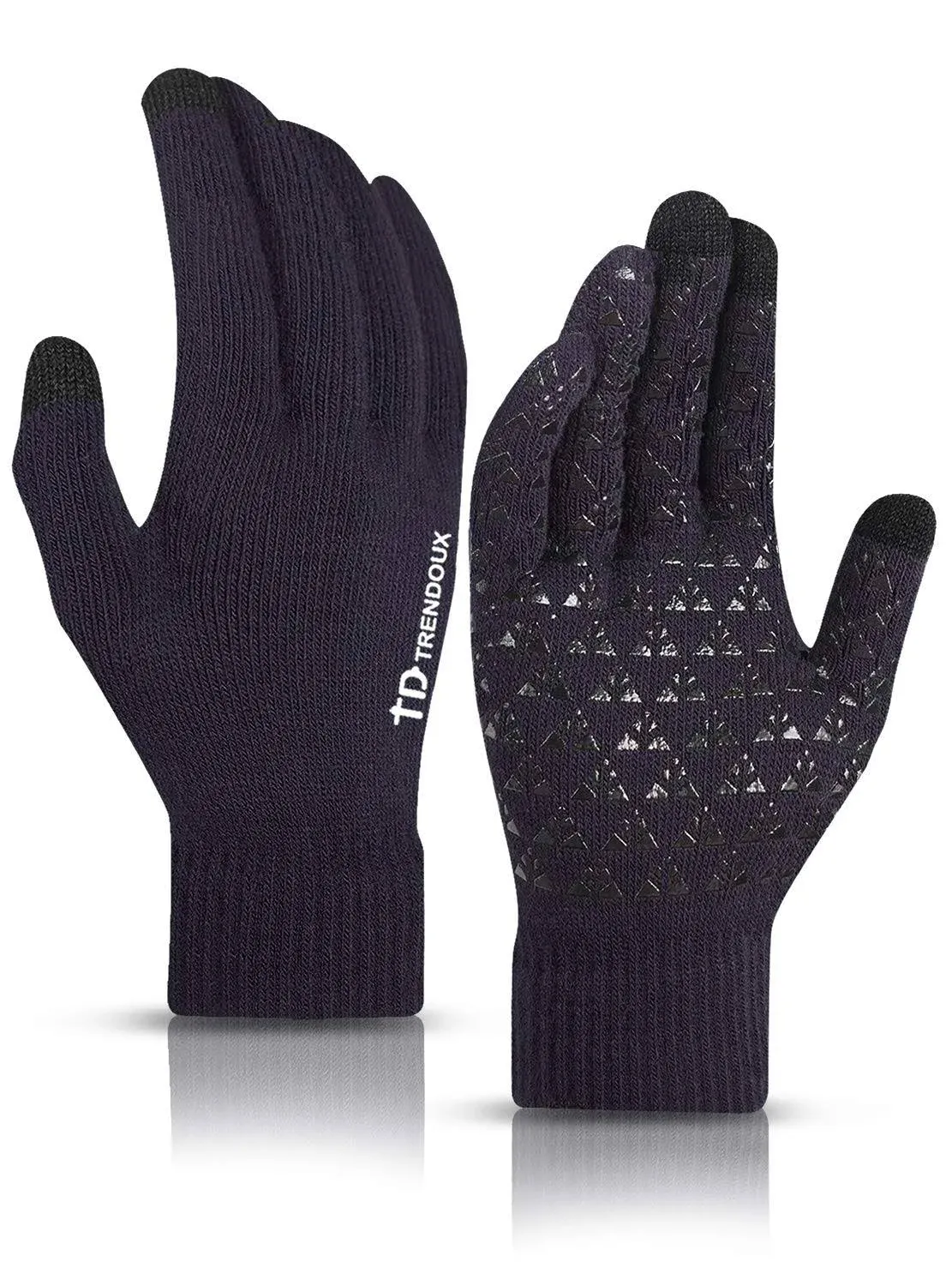 TRENDOUX Winter Gloves for Men Women - Upgraded Touch Screen Cold Weather Thermal Warm Knit Glove for Running Driving Hiking