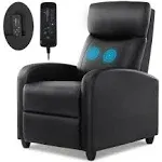 Recliner Chair for Living Room, PU Leather Massage Recliner Chair Winback Single