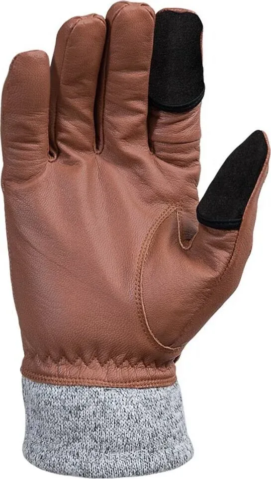 Urbex Photography Glove, Brown, FlipTech Finger Caps with Magnets, Merino Wool Lining for Comfort, Goat Leather