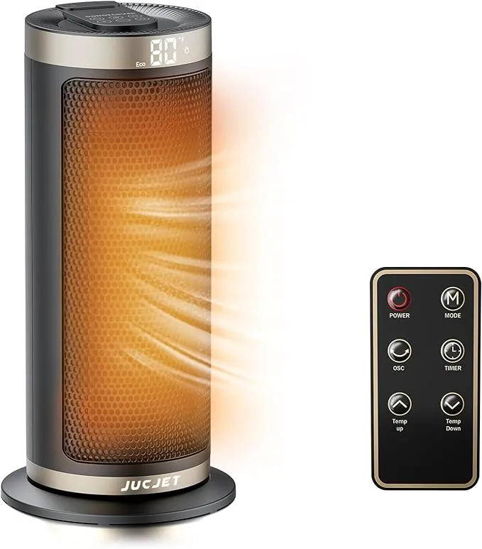 Space Heater heaters for indoor use, 1500W PTC Ceramic space heater Eco Mode and Fan Mode Portable Heater (Taller Version)