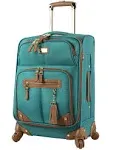 Steve Madden Unisex-Adult (Luggage only) Carry on Bag with Spinner Wheels, Harlo Teal Blue, 20in