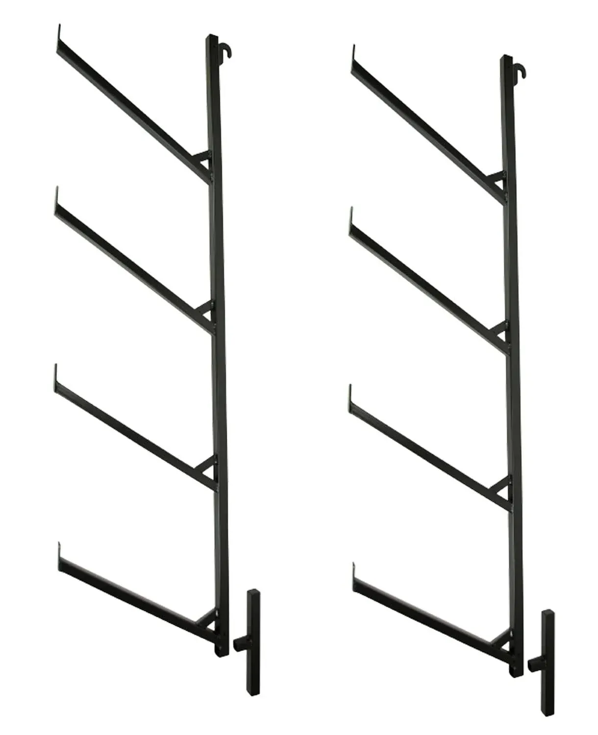 Mytee Products 2 Pack of 4 Tier Shipping Container Pipe Rack with 18"(L) x 64"(H) - Black Powder Coated Steel Rack for Heavy Duty Trailer Containers - Easy to Assemble & Remove