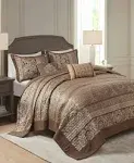 Madison Park Bellagio Reversible Quilted Bedspread Set, Solid Reverse Summer...