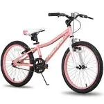 Hiland 20 inch Kids Mountain Bike for Boys Girls Single Speed Kids Bicycles with V Brake and Kickstand Pink