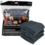 Chemical Guys Happy Ending Ultra Edgeless Microfiber Towel - 16in x 16in - Black - 3 Pack