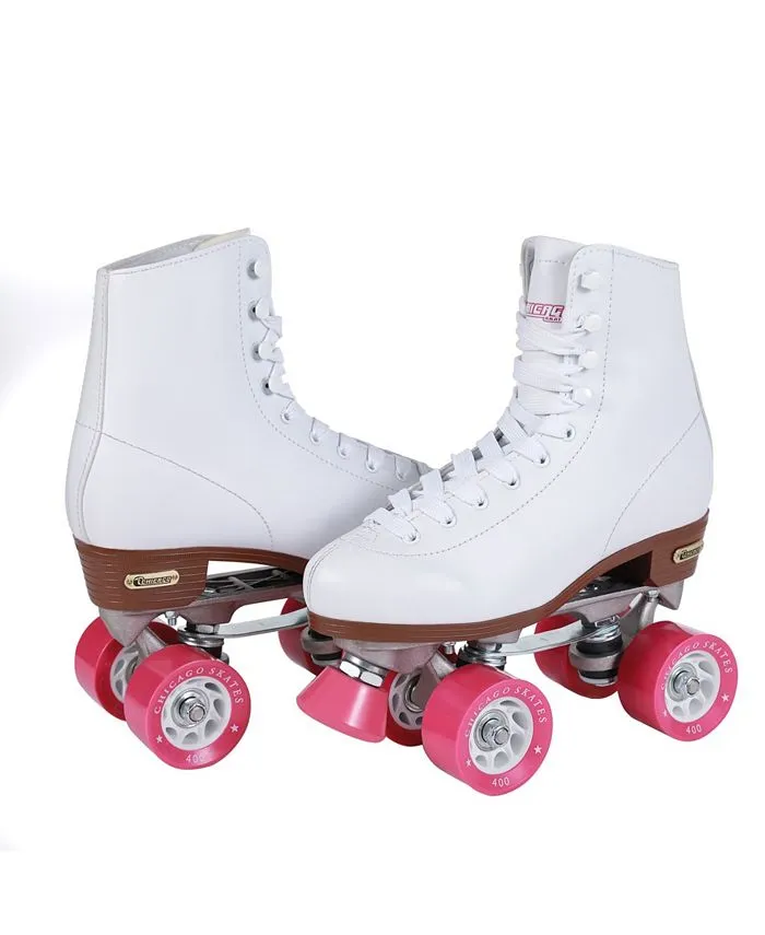 Chicago Ladies Classic Quad Roller Skates- White, US 8