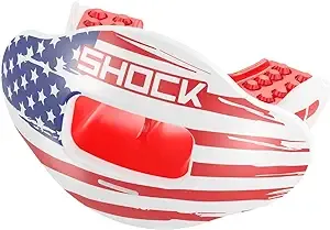 Shock Doctor Lip Guard, Adult and Youth Mouth Guard Football with Strap, Breathable Wide Opening Football Mouthpiece for Youth and Adults OSFA, Shock Doctor Mouth Guards, Max Airflow