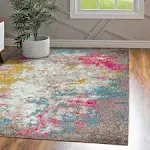 JONATHAN  Y Contemporary POP 8 X 10 (ft) Yellow/Multi Indoor Abstract Bohemian/Eclectic Area Rug