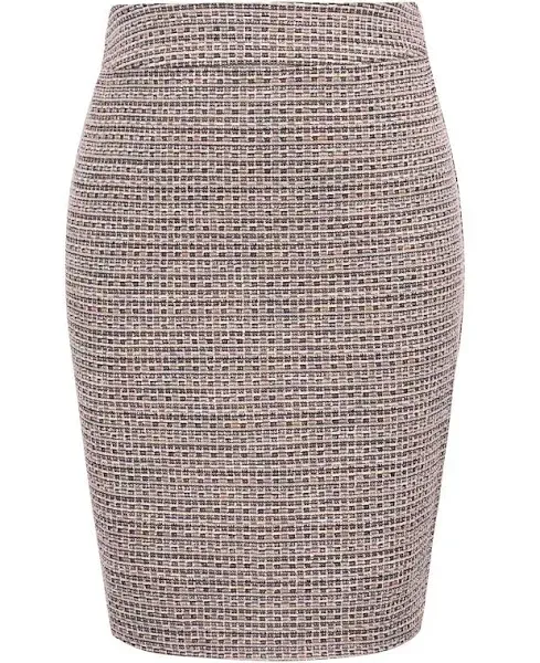 Hanna Nikole Women&#039;s Plus Size Stretch Back Slit Slim Fit Office Pencil Skirt