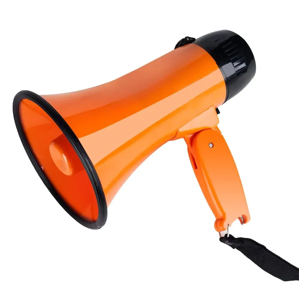  Portable Megaphone Bullhorn 20 Watt Power Megaphone Speaker Voice and 