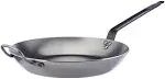 DE BUYER 5110.36 Carbone Plus Heavy Quality Steel Round Lyonnaise Frying Pan, 36 cm Diameter