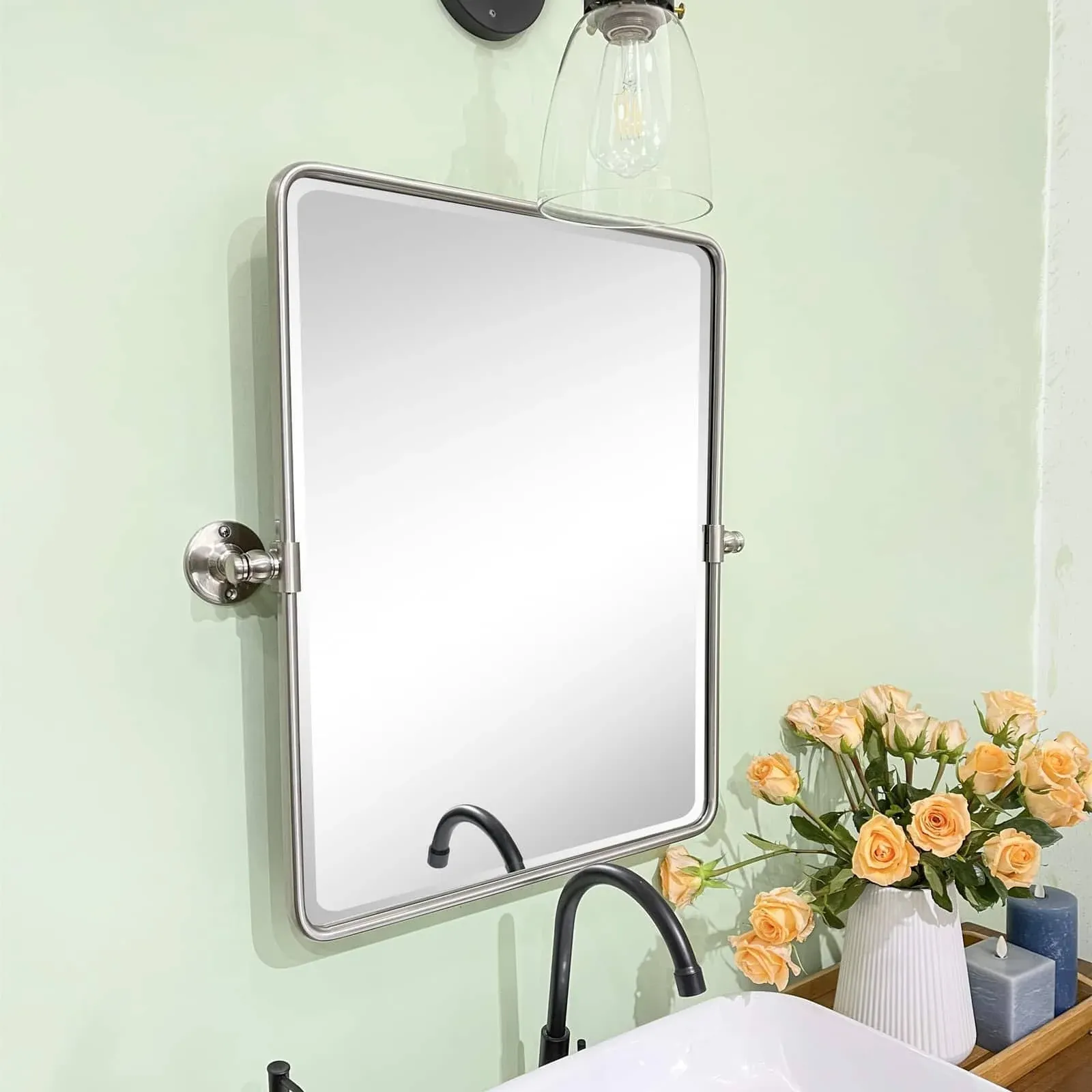 TEHOME Woodvale Rectangle Vertical Wall Mirrors