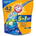 Arm & Hammer Plus Oxiclean 5-in-1 Laundry Detergent Power Paks - 42ct/29.6oz