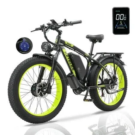 K800 E-Bike 2000W KETELES 26&#034; FatTire Dual Motor 23Ah 48V Elect Bicycle 21 Speed