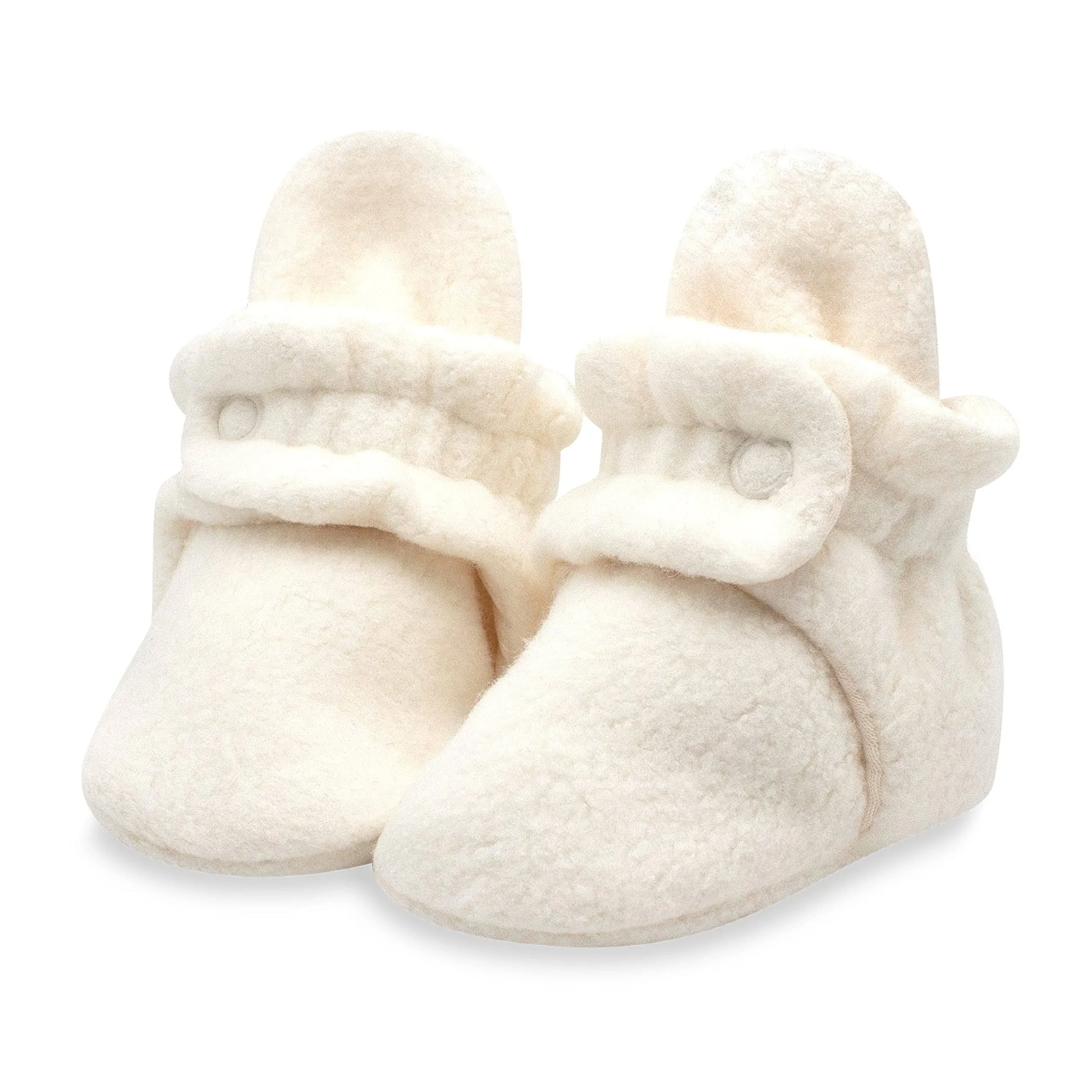 Zutano Cozie Fleece Gripper Baby Bootie - Cream