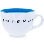 FRIENDS Coffee Mug 24 oz Jumbo Ceramic Central Perk TV White/Blue Cup