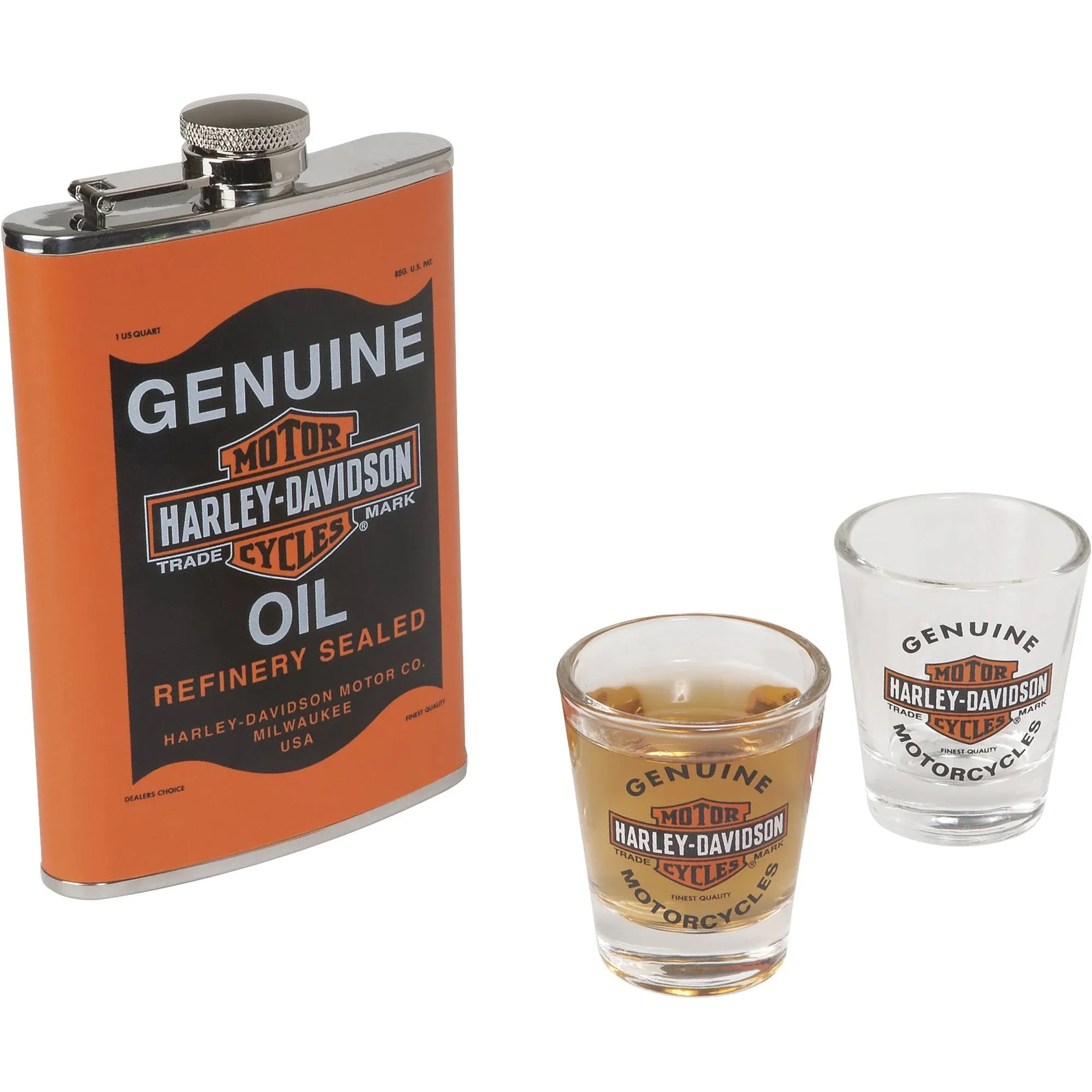 Harley Davidson Oil Can Flask Set | CAVES