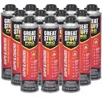 Great Stuff Pro Gaps and Cracks - 24oz Fireblock Foam Insulation Sealant, Pack of 12 Closed Cell, Polyurethane Expanding Spray F