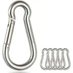 sprookber Stainless Steel Spring Snap Hook Carabiner - 304 Stainless Steel Clips, Set of 6