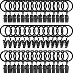 AMZSEVEN 44 Pack Metal Curtain Rings with Clips, Curtain Hangers Clips, Drapery Clips with Rings, Drapes Rings 1 in Interior Diameter, Fits Diameter 5