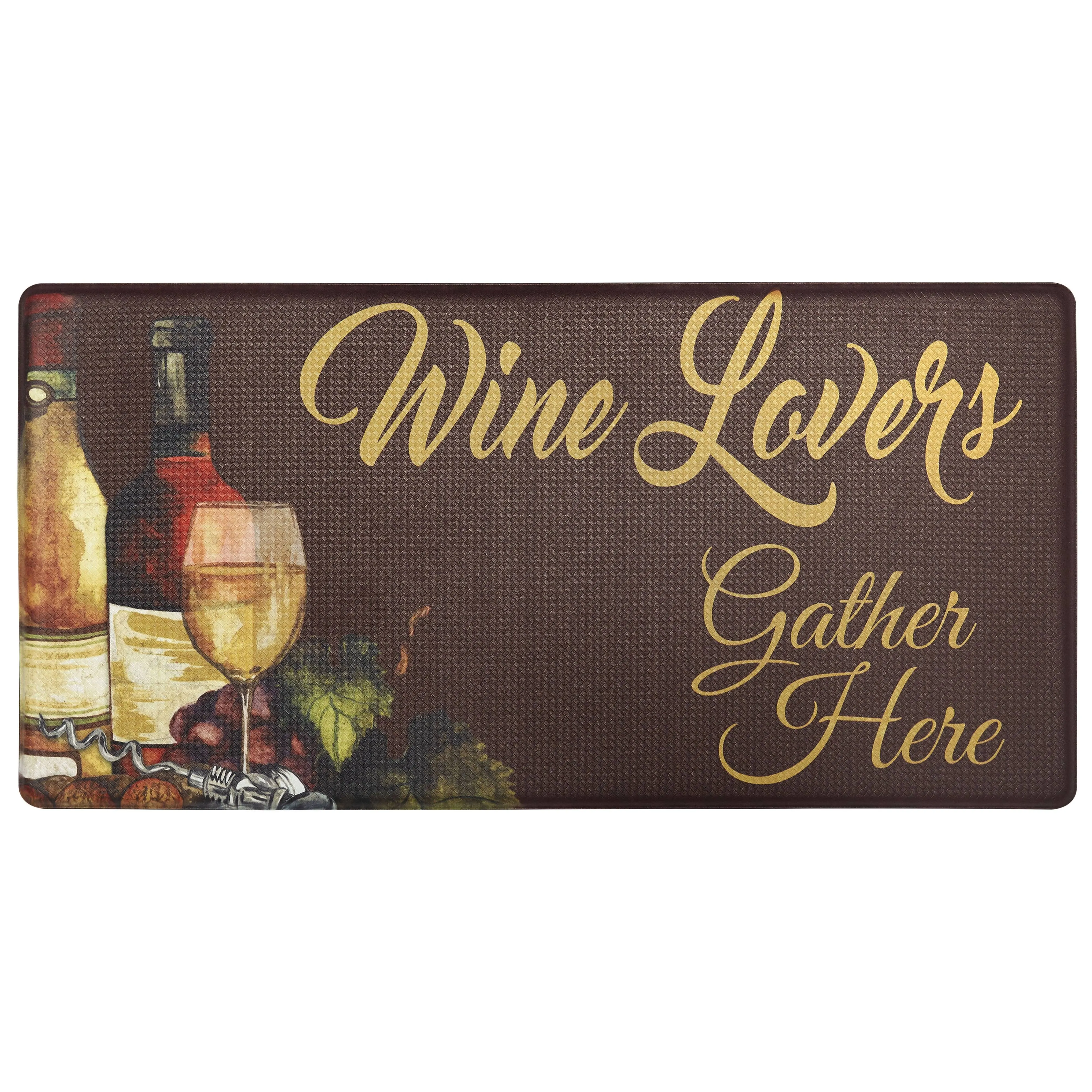 Nicole Miller New York Wine Lovers Anti-Fatigue Kitchen Mat Red/Green 20&#034;x39&#034;