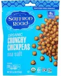 Saffron Road Organic Sea Salt Crunchy Chickpea Snack, 6oz - USDA Organic, Gluten Free, Non-GMO, Halal, Kosher, Vegan