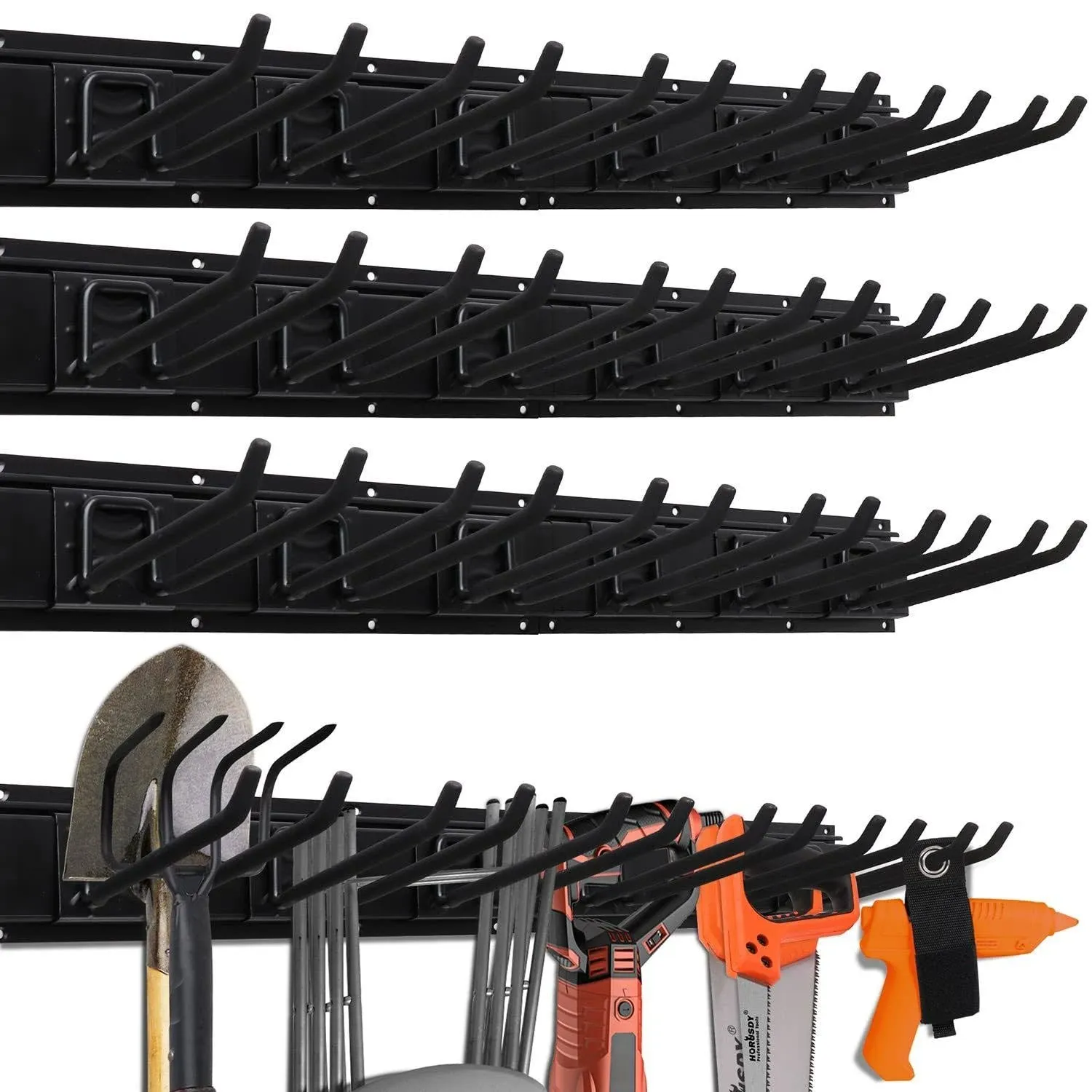 HORUSDY 64-inch Heavy Duty Garage Organization Rack, 4 Packs Rails and 9 Adjusta