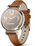 Garmin Lily 2 Classic GPS Watch - Cream Gold with Tan Leather Band