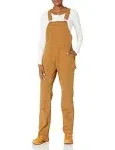 Dickies Womens Double Front Duck Bib Overall, Rinsed Brown Duck (small)