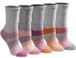 Dickies Women's Max Cushion Non-Binding Crew Socks, (5 Pairs)