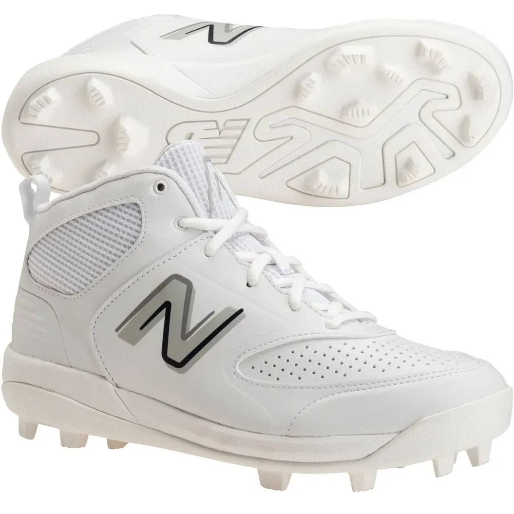 New Balance Boy's 3000 V6 Rubber Molded Baseball Cleats, Grey/Castlerock/Orca / 11.5