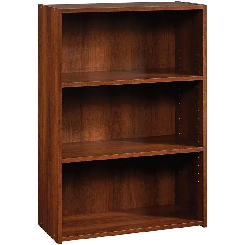 Levan Home 3-Shelf Modern Engineered Wood Bookcase in Brook Cherry