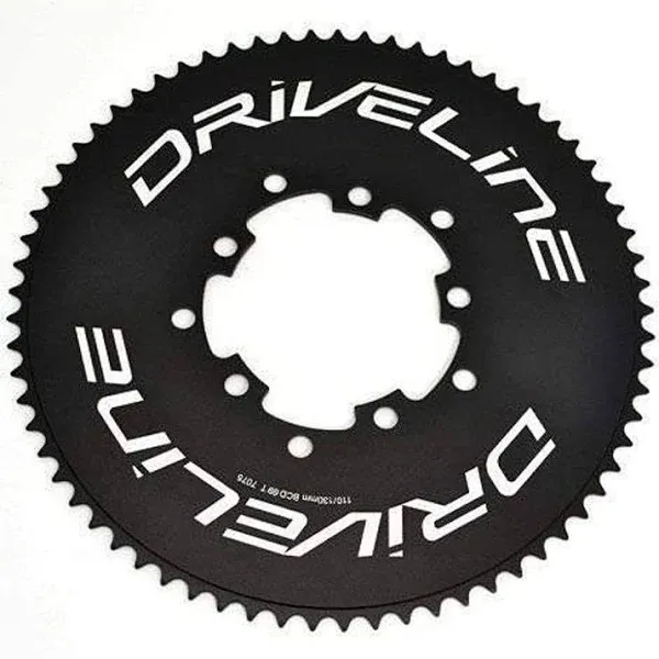 Driveline 69T AL7075 Road Bike Bicycle TT Chainring 69T, BCD 110/130mm, Black