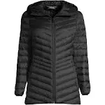 Lands' End Women's Wanderweight Ultralight Packable Hooded Long Down Jacket