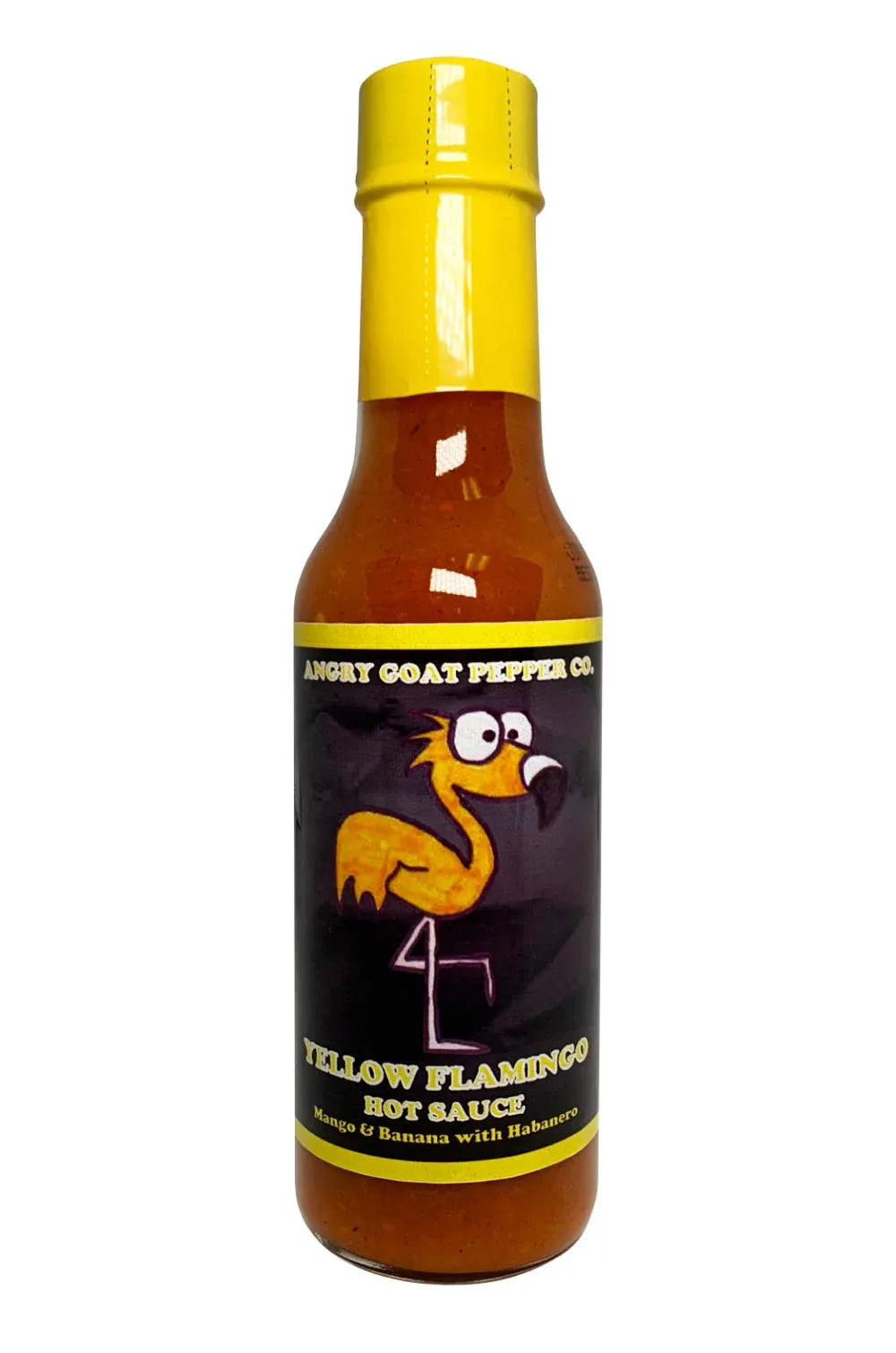 Hot Sauce Angry Goat Pepper Co Yellow Flamingo Mango & Banana Habanero 5 oz Heat 4