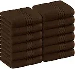 Utopia Towels - Luxury Washcloths Set 12 x 12 Inches Dark Brown - 700 GSM 100%