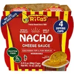 Ricos Cheese Sauce, Nacho, Dipping Cups - 4 pack, 3.5 oz cups