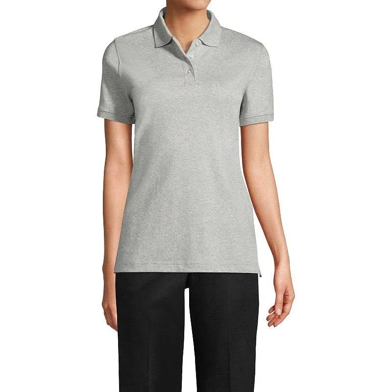 Lands' End School Uniform Women's Short Sleeve Interlock Polo Shirt