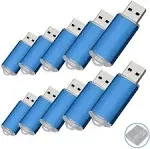  10PackB USB Flash Drive USB 2.0 Memory Stick Bulk Thumb Drive Pen Drive 1G Blue