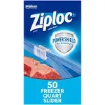 Ziploc Quart Food Storage Freezer Slider Bags, Power Shield Technology for More Durability, 34 Count (Pack of 4)