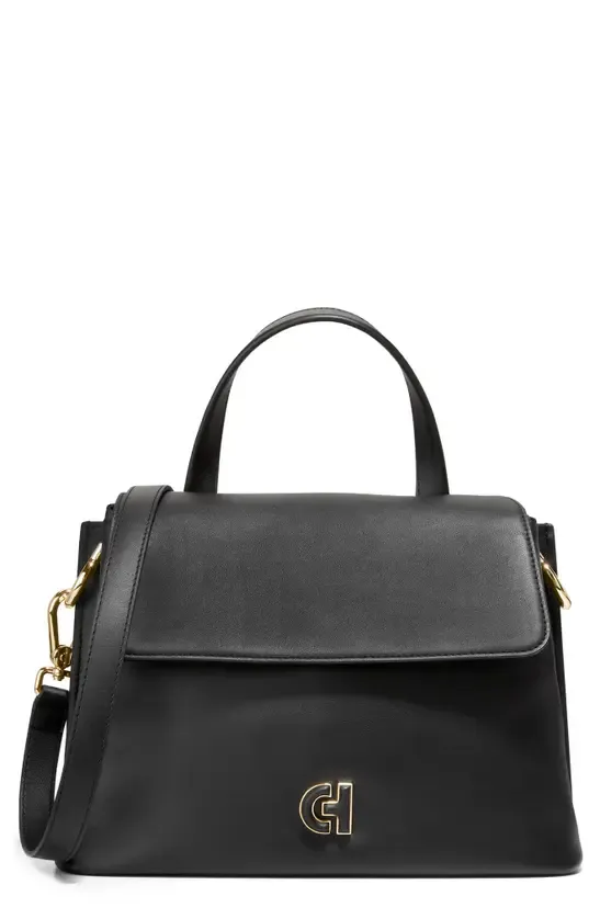 Shop Cole Haan Grand Ambition Collective Leather Satchel In Black