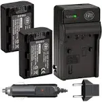 BM Premium 2-Pack of NP-FH50 Batteries and Battery Charger for Sony CyberShot DSC-HX100V DSC-HX200V Digital Camera