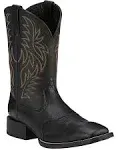 Ariat 10016292 Sport Western Wide Square Toe 11” Black Deertan Riding Work Boots