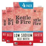 Kettle & Fire Low Sodium Beef Broth Pack of 4