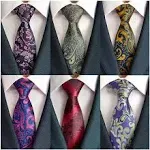 Adulove Men's Necktie Classic Silk Tie Woven Jacquard Neck Ties 6 Pcs