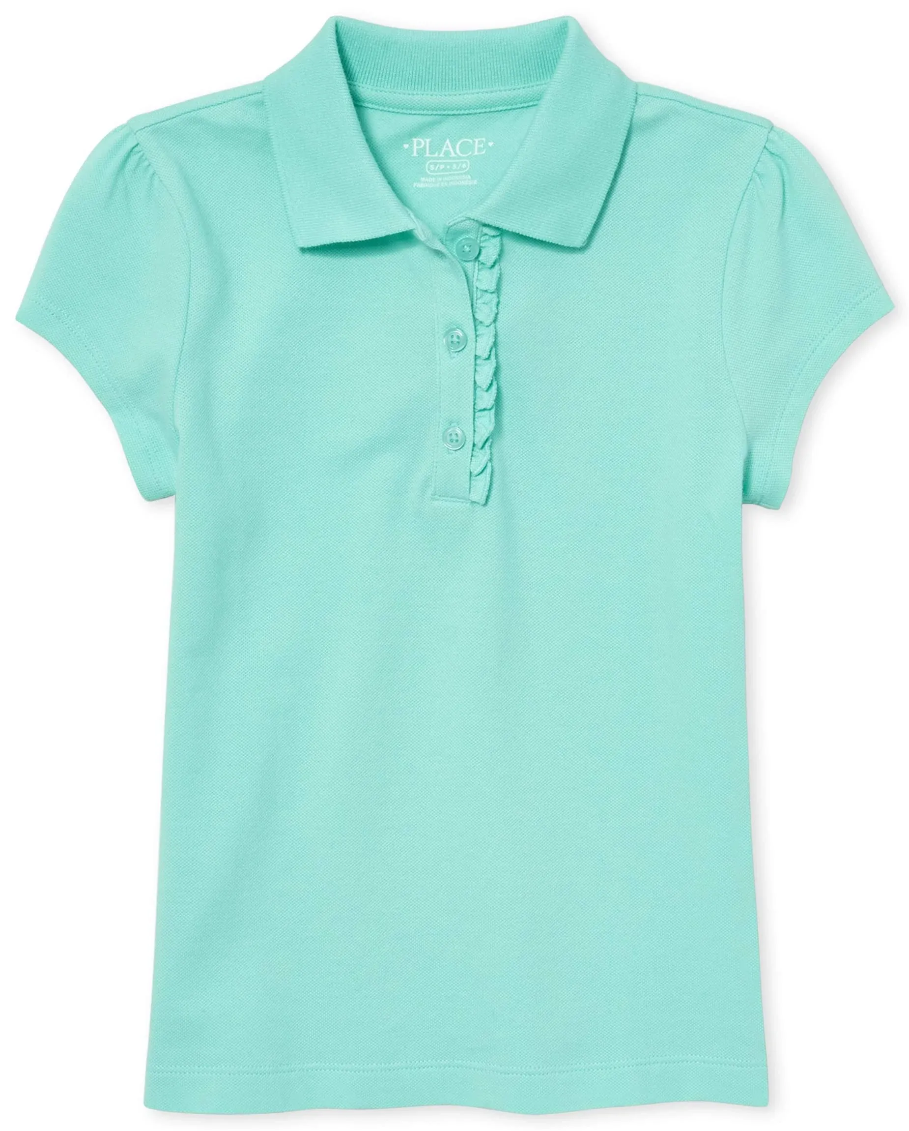 The Children's Place Girls' Short Sleeve Ruffle Pique Polo