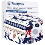 Westinghouse Heated Throw Blanket, Soft Flannel to Sherpa Electric Blanket with 6 Heating Levels & 2 to 10 Hours Heating Time Settings, Fast Heating, Machine Washable, 50x60 Inches