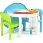 Humble Crew Kids 2-in-1 Round Activity Table with 2 Chairs, Blue