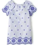 Girls Mommy And Me Eyelet Shift Dress - Bon Voyage - Blue