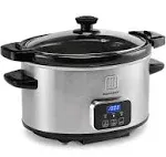 Toastmaster 4-Quart Digital Slow Cooker with Locking Lid (Stainless Steel)